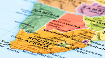 Map of South Africa Republic. Detail from the World Atlas.